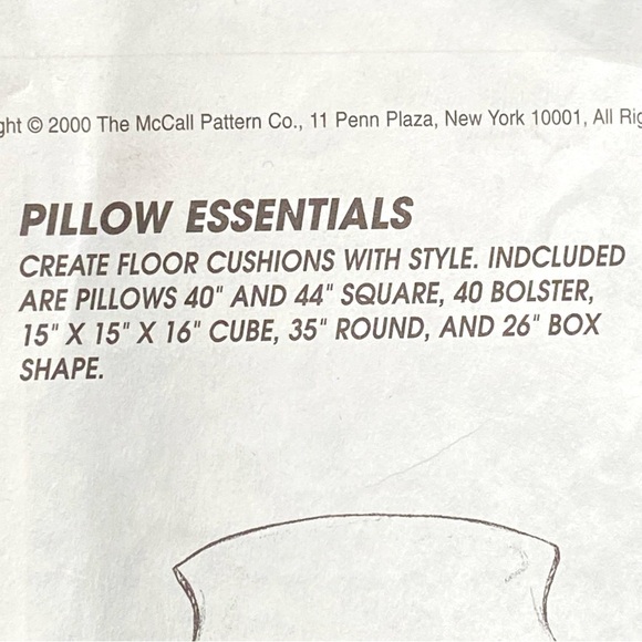 Vintage Sewing Pattern of different shapes of Pillows - Never Used - Picture 6 of 6
